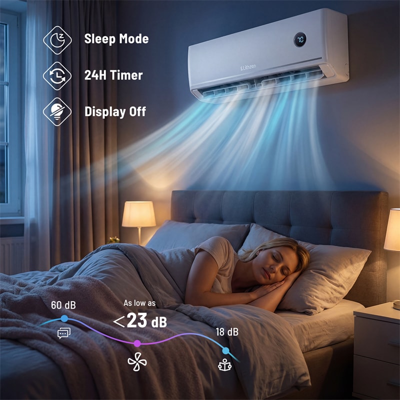 24000 BTU 18.1 SEER2 208/230V Mini Split AC & Heater, WiFi Alexa Enabled Energy Efficient Inverter Ductless Heat Pump System, Cools Up to 1200 Sq. Ft