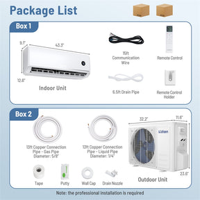 24000 BTU 18.1 SEER2 208/230V Mini Split AC & Heater, WiFi Alexa Enabled Energy Efficient Inverter Ductless Heat Pump System, Cools Up to 1200 Sq. Ft