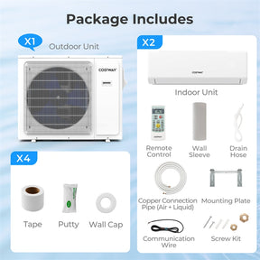 24000 BTU 23 SEER2 Dual Zone Mini Split Air Conditioner & Heater, WiFi Enabled Inverter Ductless Split AC System with Heat Pump & Energy Star