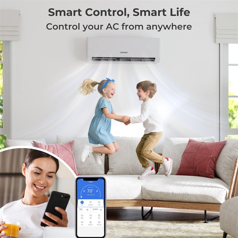 24000 BTU 23 SEER2 Tri Zone Mini Split Air Conditioner & Heater, WiFi Enabled Inverter Ductless AC System with Heat Pump & Energy Star