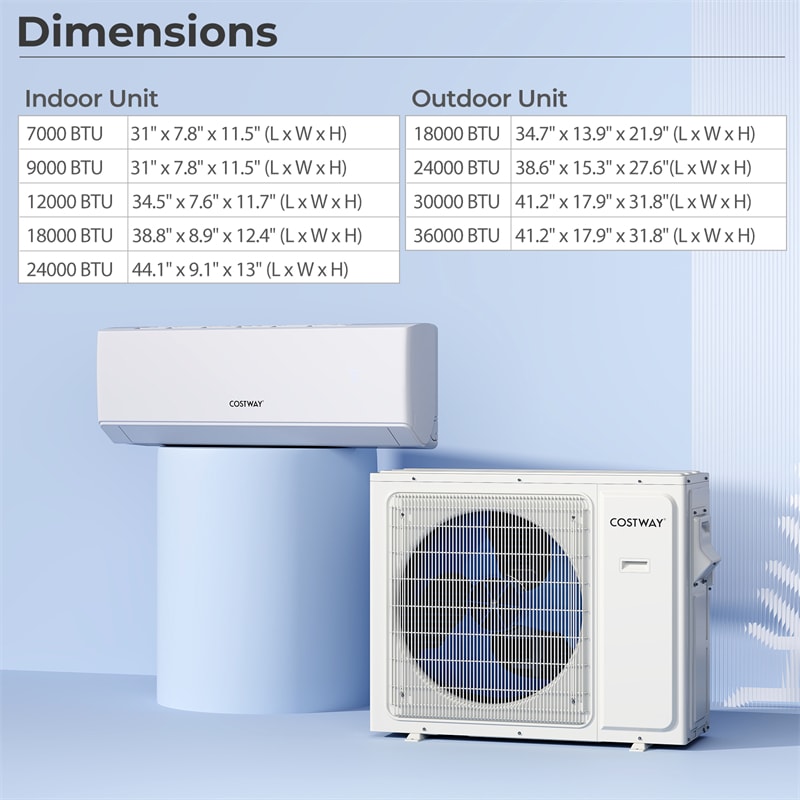 24000 BTU 23 SEER2 Tri Zone Mini Split Air Conditioner & Heater, WiFi Enabled Inverter Ductless AC System with Heat Pump & Energy Star