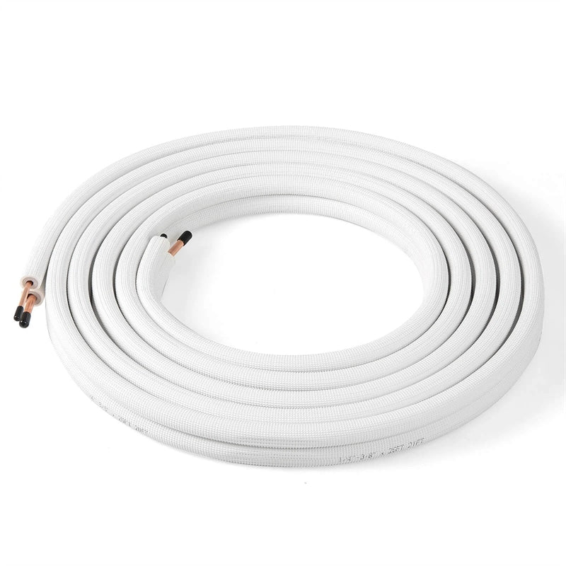 25/50 FT Mini Split Line Set, 3-Layer Thickened Insulation Copper Pipes Tubing Extension for Air Conditioner & Heat Pump Systems