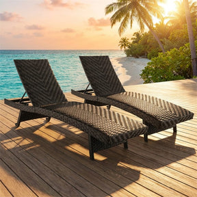 Folding Patio Chaise Lounge Chair, Quick Dry Foam Padded Rattan Recliner with 5-Level Adjustable Backrest & Wheels for Outdoor Backyard Garden
