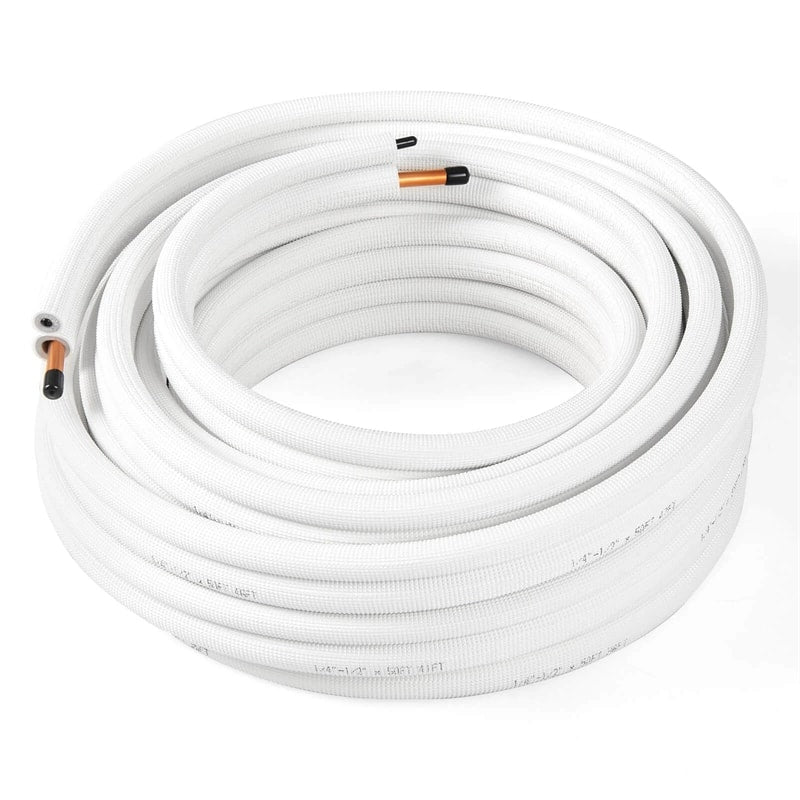 25/50 FT Mini Split Line Set, 3-Layer Thickened Insulation Copper Pipes Tubing Extension for Air Conditioner & Heat Pump Systems