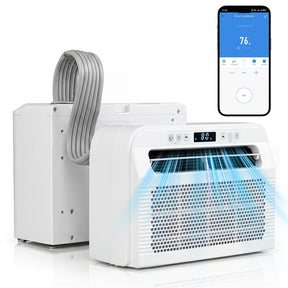 6500 BTU RV Window Air Conditioner, 4-in-1 AC Unit with WiFi App Voice Control 24H Timer, Quiet Smart Cooling Fan Dehumidifier for Caravan Motorhome