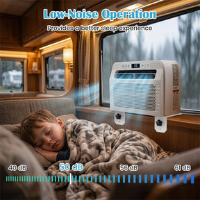 6500 BTU RV Window Air Conditioner, 4-in-1 AC Unit with WiFi App Voice Control 24H Timer, Quiet Smart Cooling Fan Dehumidifier for Caravan Motorhome