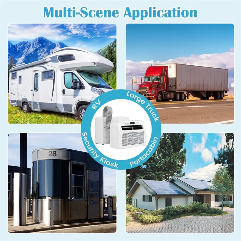 6500 BTU RV Window Air Conditioner, 4-in-1 AC Unit with WiFi App Voice Control 24H Timer, Quiet Smart Cooling Fan Dehumidifier for Caravan Motorhome