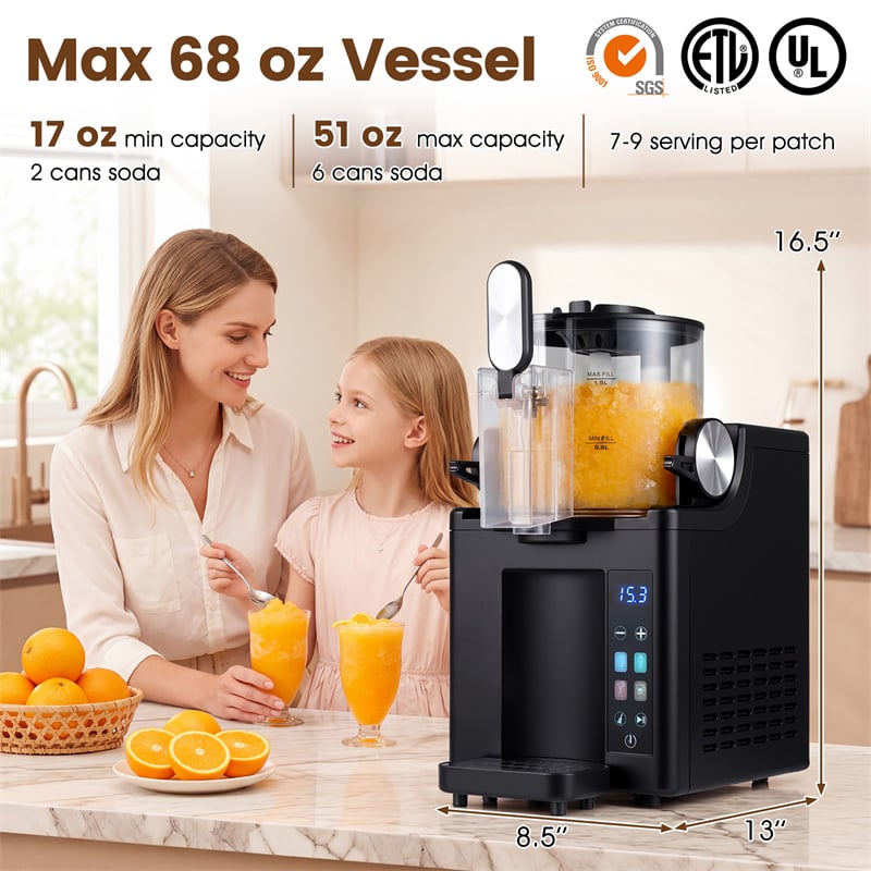 68oz Slushie Machine for Home, Frozen Drink & Margarita Machine, No Ice Needed Slushy Maker with 4 Presets & Auto Cleaning for Milkshake Cocktails