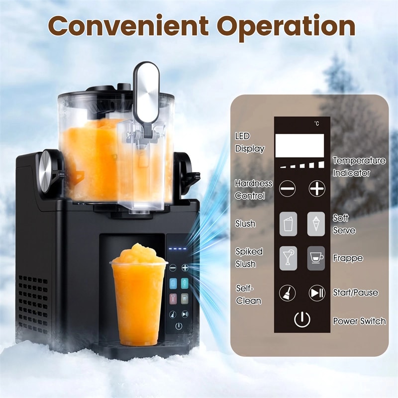 68oz Slushie Machine for Home, Frozen Drink & Margarita Machine, No Ice Needed Slushy Maker with 4 Presets & Auto Cleaning for Milkshake Cocktails