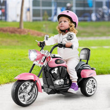 3 Wheel Kids Ride on Chopper-Style Motorcycle, 6V Battery Powered Kids Motorbike Trike Toy with Horn & Headlight