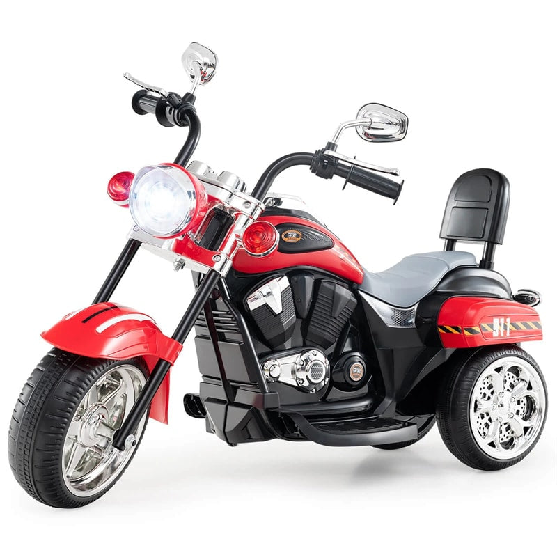 3 Wheel Kids Ride on Chopper-Style Motorcycle, 6V Battery Powered Kids Motorbike Trike Toy with Horn & Headlight