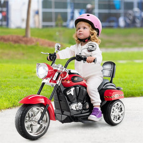 3 Wheel Kids Ride on Chopper-Style Motorcycle, 6V Battery Powered Kids Motorbike Trike Toy with Horn & Headlight