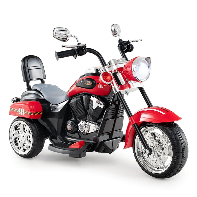 3 Wheel Kids Ride on Chopper-Style Motorcycle, 6V Battery Powered Kids Motorbike Trike Toy with Horn & Headlight