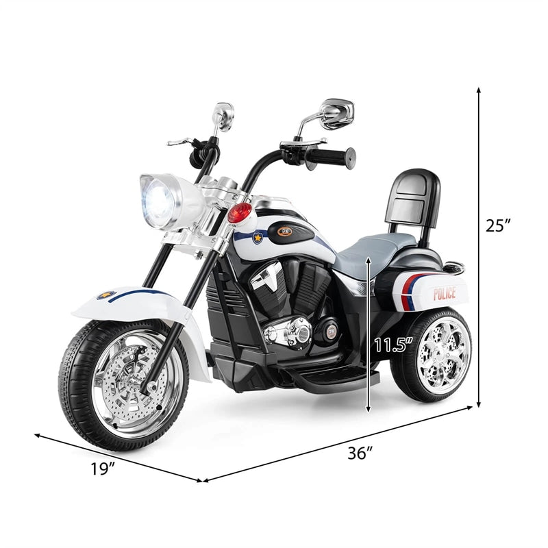 3 Wheel Kids Ride on Chopper-Style Motorcycle, 6V Battery Powered Kids Motorbike Trike Toy with Horn & Headlight