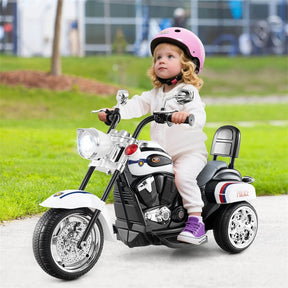 3 Wheel Kids Ride on Chopper-Style Motorcycle, 6V Battery Powered Kids Motorbike Trike Toy with Horn & Headlight