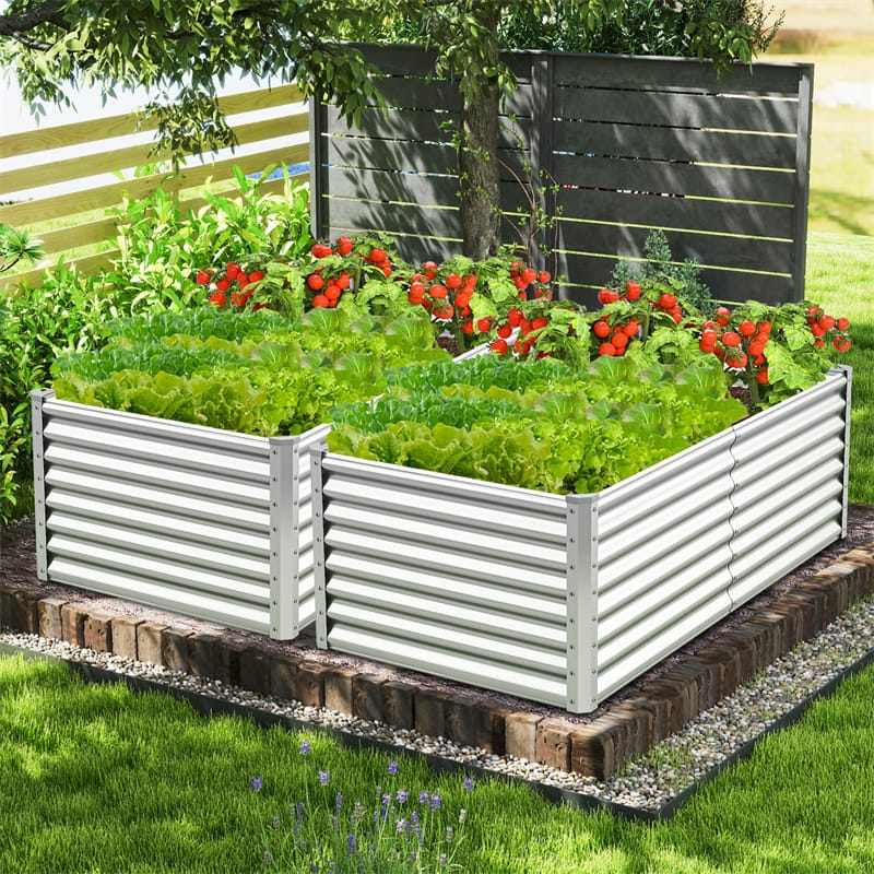 6x3x2 FT Outdoor Metal Raised Garden Bed Planter Box Kit with Open Bottom, 271 Gallon Elevated Garden Planter for Vegetable Herb
