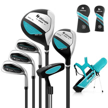 7 Piece Junior Complete Golf Club Set for Kids Age 11-13 Right Hand, Children Golf Clubs with #1 Driver #4 Hybrid #7/9/S Irons Putter Stand Bag