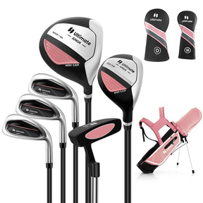 7 Piece Junior Complete Golf Club Set for Kids Age 11-13 Right Hand, Children Golf Clubs with #1 Driver #4 Hybrid #7/9/S Irons Putter Stand Bag