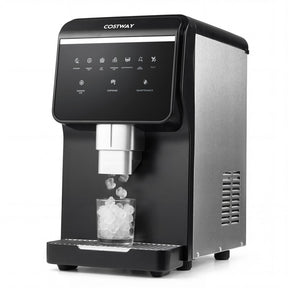 80 LBS/24H Nugget Ice Maker Countertop, Self-Dispensing Chewable Pellet Ice Machine with 7.5 LBS Storage & Auto Cleaning for Home Office Party RVs