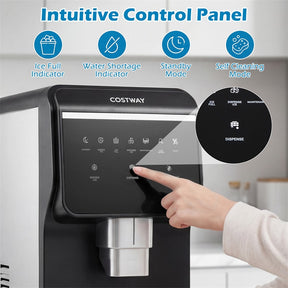 80 LBS/24H Nugget Ice Maker Countertop, Self-Dispensing Chewable Pellet Ice Machine with 7.5 LBS Storage & Auto Cleaning for Home Office Party RVs