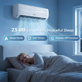 9100 BTU Mini Split Air Conditioner & Heater, Inverter Ductless AC Heat Pump System, Full Installation Kit, Cools up to 450 Sq Ft