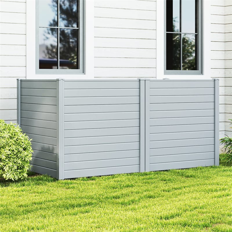 Outdoor Privacy Screen 2/4 Panels, 48"W x 48"H No-Dig Decorative Air Conditioner Fence & Trash Can Enclosure with 3 Metal Stakes