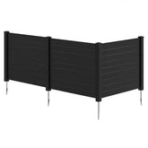 No-Dig Air Conditioner Fence 3/6 Panels, 48"x38" Outdoor Privacy Screen Trash Can Enclosure Decorative Garden Fence w/ Metal Stakes