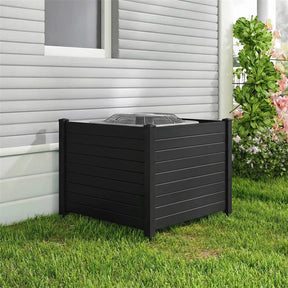 No-Dig Air Conditioner Fence 3/6 Panels, 48"x38" Outdoor Privacy Screen Trash Can Enclosure Decorative Garden Fence w/ Metal Stakes