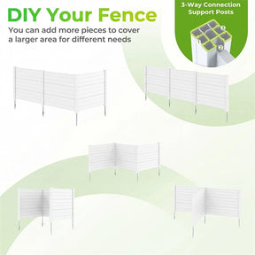 No-Dig Air Conditioner Fence 3/6 Panels, 48"x38" Outdoor Privacy Screen Trash Can Enclosure Decorative Garden Fence w/ Metal Stakes