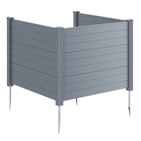 No-Dig Air Conditioner Fence 3/6 Panels, 48"x38" Outdoor Privacy Screen Trash Can Enclosure Decorative Garden Fence w/ Metal Stakes