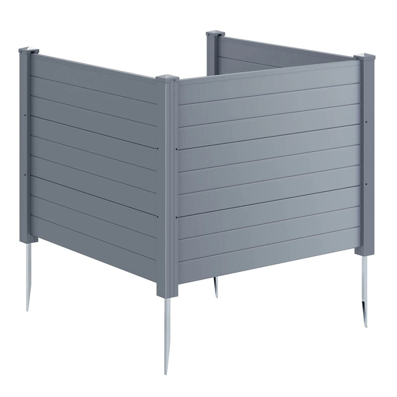 No-Dig Air Conditioner Fence 3/6 Panels, 48"x38" Outdoor Privacy Screen Trash Can Enclosure Decorative Garden Fence w/ Metal Stakes