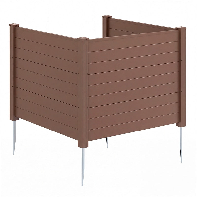 No-Dig Air Conditioner Fence 3/6 Panels, 48"x38" Outdoor Privacy Screen Trash Can Enclosure Decorative Garden Fence w/ Metal Stakes