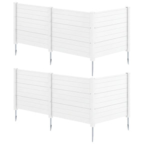 No-Dig Air Conditioner Fence 3/6 Panels, 48"x38" Outdoor Privacy Screen Trash Can Enclosure Decorative Garden Fence w/ Metal Stakes