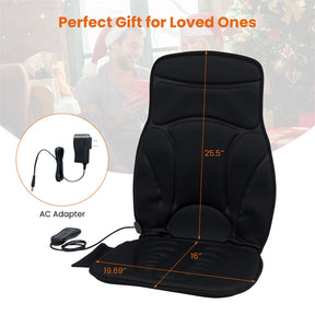 10 Vibration Motors Back Massager Seat Cushion with Heat, Electric Massage Chair Pad with 5 Modes, 3 Speeds & Timer for Pain Relief, Home Office