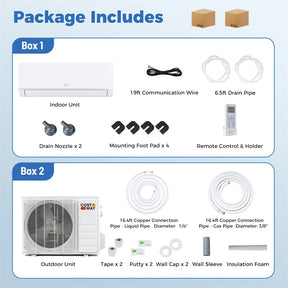 Blast Pro 12000 BTU Wifi Enabled Mini Split Air Conditioner & Heater, Inverter Ductless AC & Heat Pump System with Installation Kit
