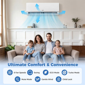 Blast Pro 18000 BTU 20 SEER2 208-230V Mini Split Air Conditioner & Heater, Wifi Enabled Inverter Ductless AC Heat Pump System with Installation Kit