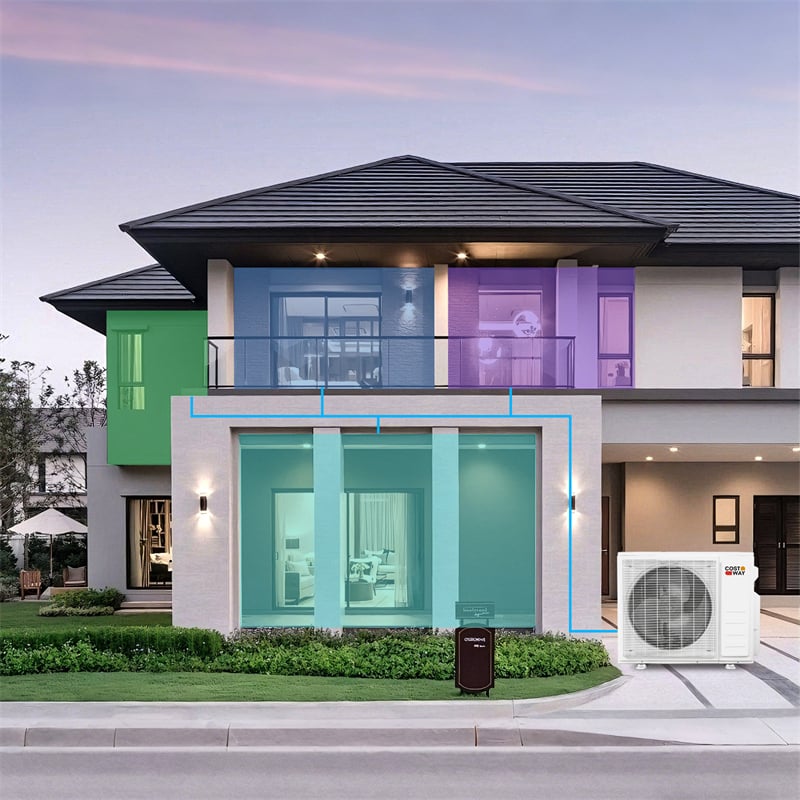Blast Pro 20000 BTU Dual Zone Mini Split Air Conditioner with Heat Pump, 23 SEER2 WiFi Ductless Inverter Split AC w/ Pre-Charged & Line Set