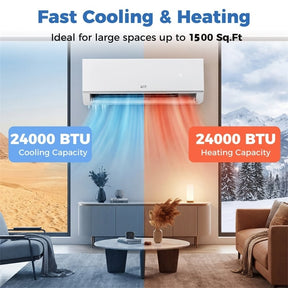Blast Pro 24000 BTU 20 SEER2 208-230V Mini Split Air Conditioner & Heater, Wifi Enabled Inverter Ductless AC Heat Pump System with Installation Kit