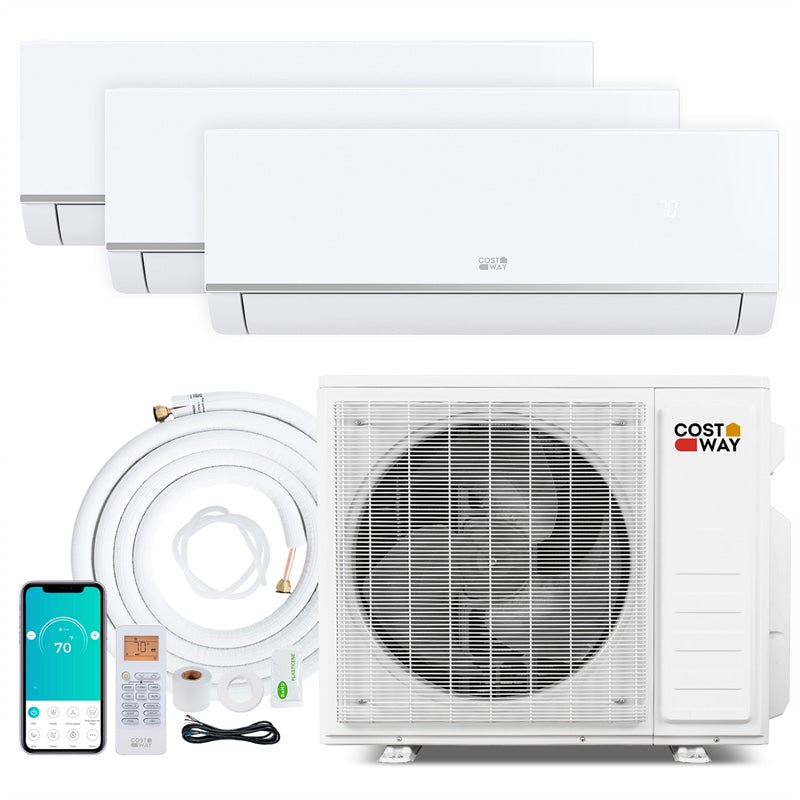 Blast Pro 28000 BTU 3 Zone 20 SEER2 Mini Split Air Conditioner with Heat Pump, WiFi Inverter Ductless Split AC w/ Pre-Charged & Line Set