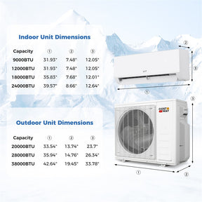 Blast Pro 28000 BTU 3 Zone 20 SEER2 Mini Split Air Conditioner with Heat Pump, WiFi Inverter Ductless Split AC w/ Pre-Charged & Line Set