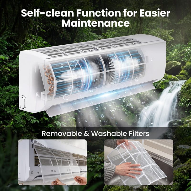 EcoGuard 18000 BTU WiFi Mini Split Air Conditioner & Heater, 21 SEER2 208-230V Inverter Ductless AC & Heat Pump w/ Installation Kit, Cools 1250 Sq. Ft