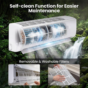 EcoGuard 9000 BTU Mini Split Air Conditioner & Heater, Wifi Inverter Ductless AC with Heat Pump Cools 450 Sq. Ft, Installation Kit