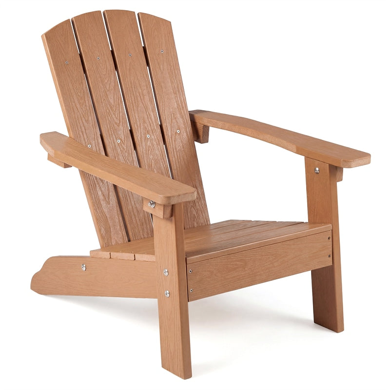 Kids Adirondack Chair, All-Weather HIPS Outdoor Chair with Ergonomic High Backrest & Armrests, Toddler Lawn Patio Seat for Ages 3-8