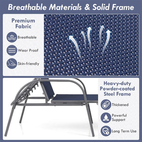 Outdoor Folding Chaise Lounge Chair with 5-Position Adjustable Backrest, Lightweight Fabric Sunbathing Chair Sun Lounger for Poolside Patio
