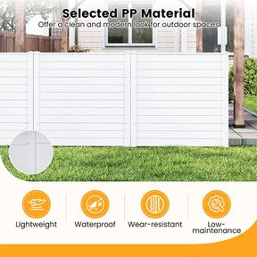 Outdoor Privacy Screen 2/4 Panels, 48"W x 48"H No-Dig Decorative Air Conditioner Fence & Trash Can Enclosure with 3 Metal Stakes