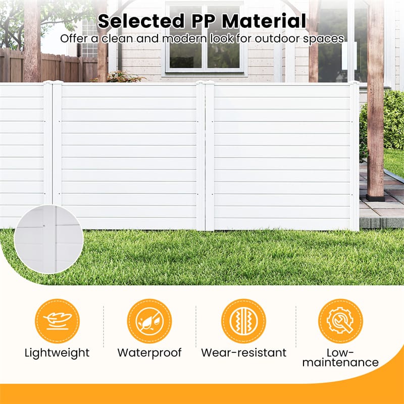 Outdoor Privacy Screen 2/4 Panels, 48"W x 48"H No-Dig Decorative Air Conditioner Fence & Trash Can Enclosure with 3 Metal Stakes