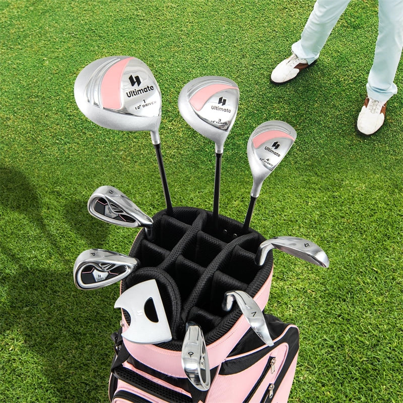 Women's Complete Golf Club Set, 14 Piece Right Hand Golf Club Package Set with 460cc Driver, Fairway Wood, Hybrid, Irons, Putter & Stand Bag