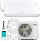 X-Pro 27000 BTU 2 Zone 24 SEER2 Mini Split Air Conditioner, WiFi Enabled Energy Star Inverter Ductless AC System with Heat Pump & Line Set