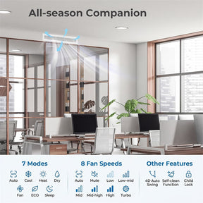 X-Pro 27000 BTU 3 Zone Concealed Ducted Mini Split AC, 24 SEER2 WiFi Inverter Split Air Conditioner & Heat Pump System w/ Wall Thermostat