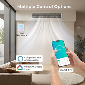 X-Pro 35000 BTU 2 Zone Concealed Ducted Mini Split AC, 22.5 SEER2 WiFi Inverter Split Air Conditioner & Heat Pump System with Wall Thermostat